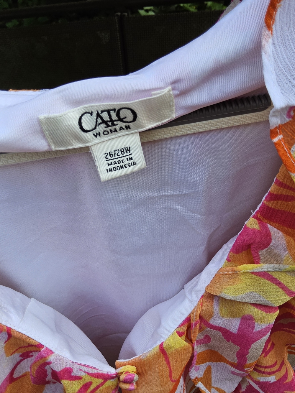 Cato Woman Bright Floral Sundress in Pink, Orange & Yellow